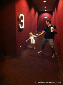 Zoë at her first movie in the  theater!